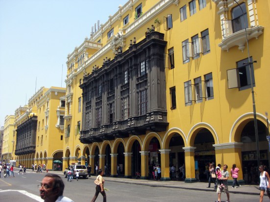 Balcones coloniales of the Municipal Palace of Lima