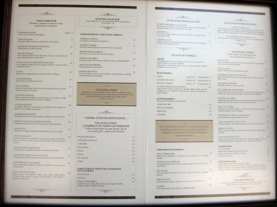menu