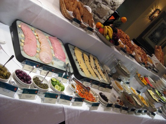 Buffett breakfast for guests only. 