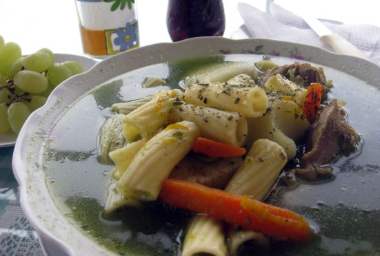 Basil Chicken Noodle Soup. (About $4.)
