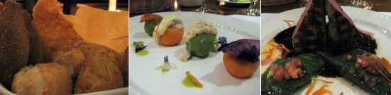 fresh bread, Peruvian “Causas” and grilled alpaca loin. 