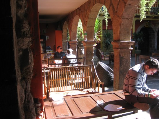 Ecopackers courtyard. Cusco, Peru.