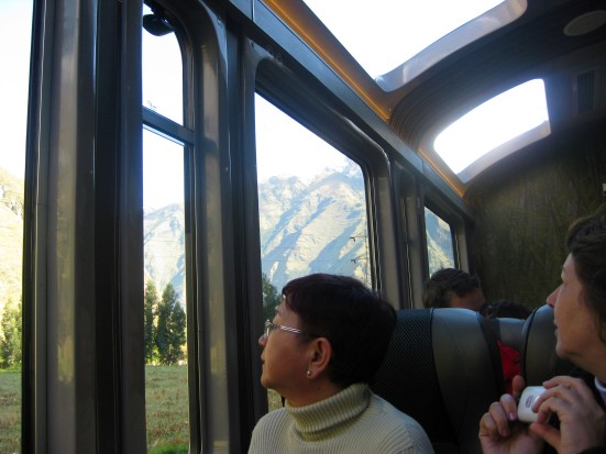 The scenic Vistadome Train from Poroy to Cusco.