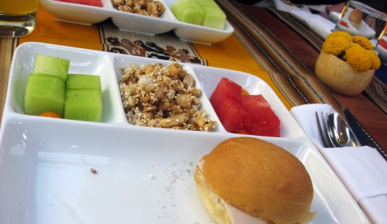 Breakfast on board the Vistadome Train.