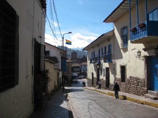 The 7-color rainbow flag in Peru represents Tawantin Suyu (Inca territory.)