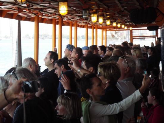 Selfie madness as we pass the Statue of Liberty